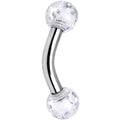 14G 1/4 Acrylic Clear Glitter Cartilage Rook Curved Barbell