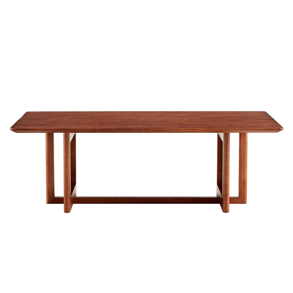 Chinese style log wind Imitation rattan Walnut color tea table rectangular solid wood coffee low table small family living room tea table