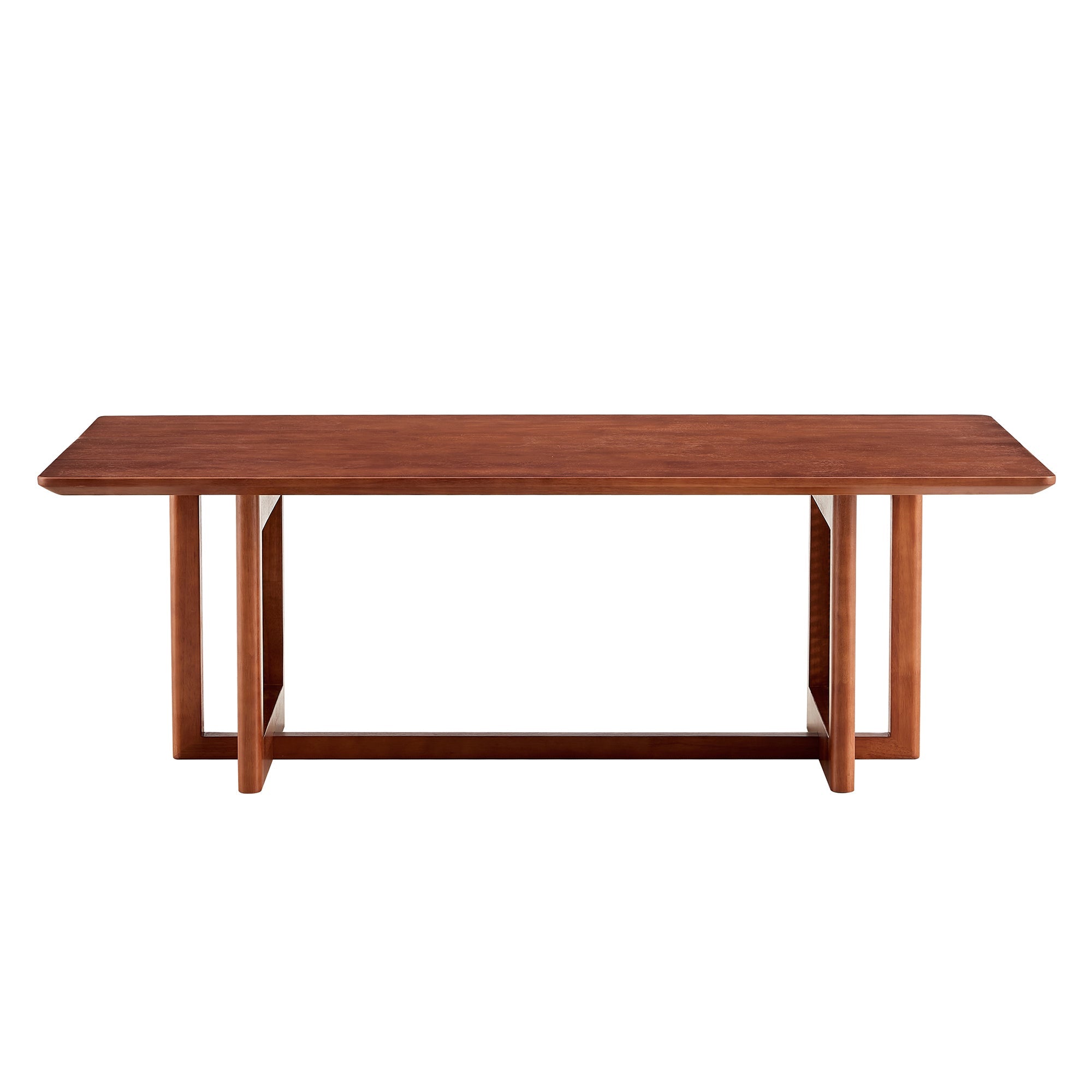 Chinese style log wind Imitation rattan Walnut color tea table rectangular solid wood coffee low table small family living room tea table