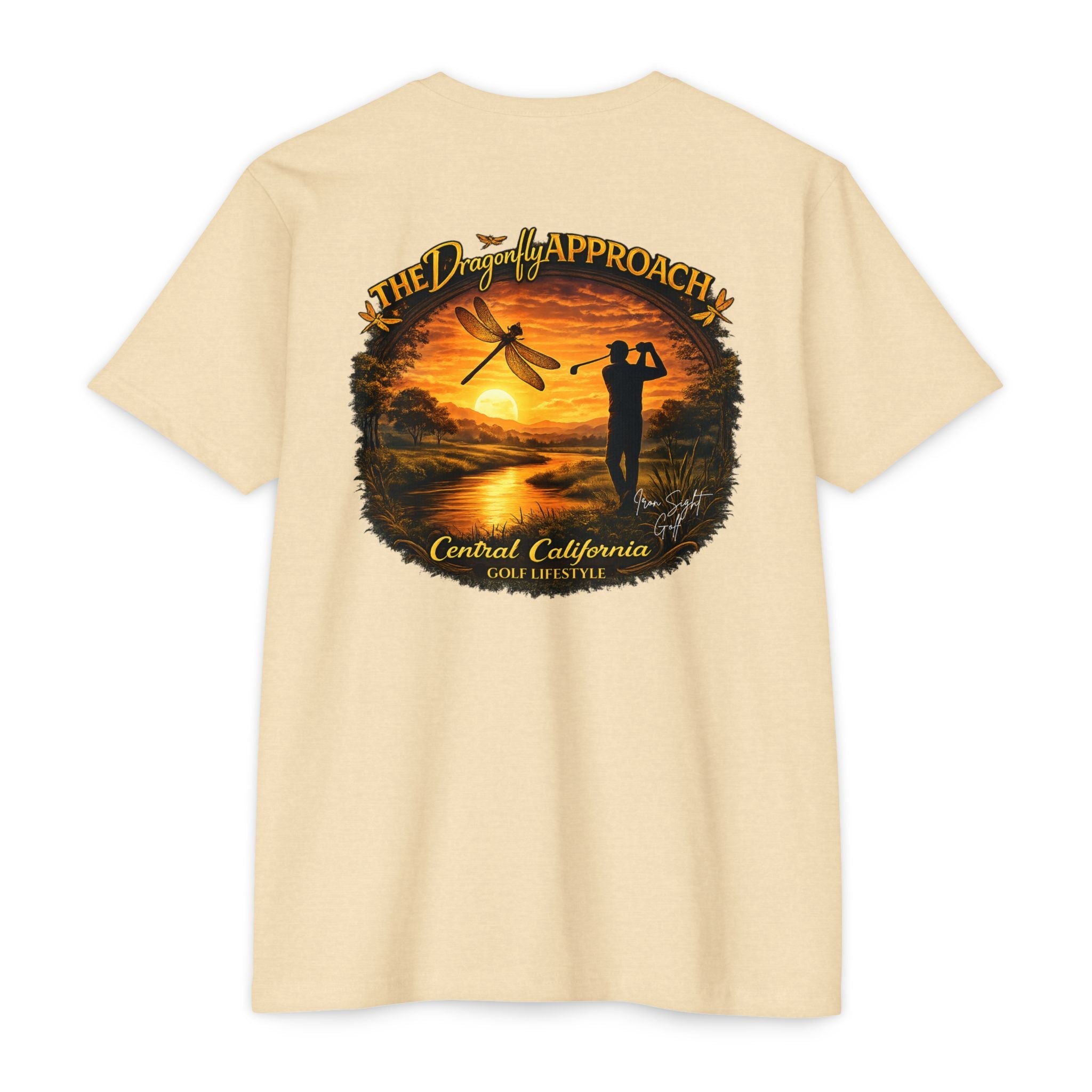 Central California Golf Lifestyle T-Shirt — "The Dragonfly Approach" by Iron Sight Golf