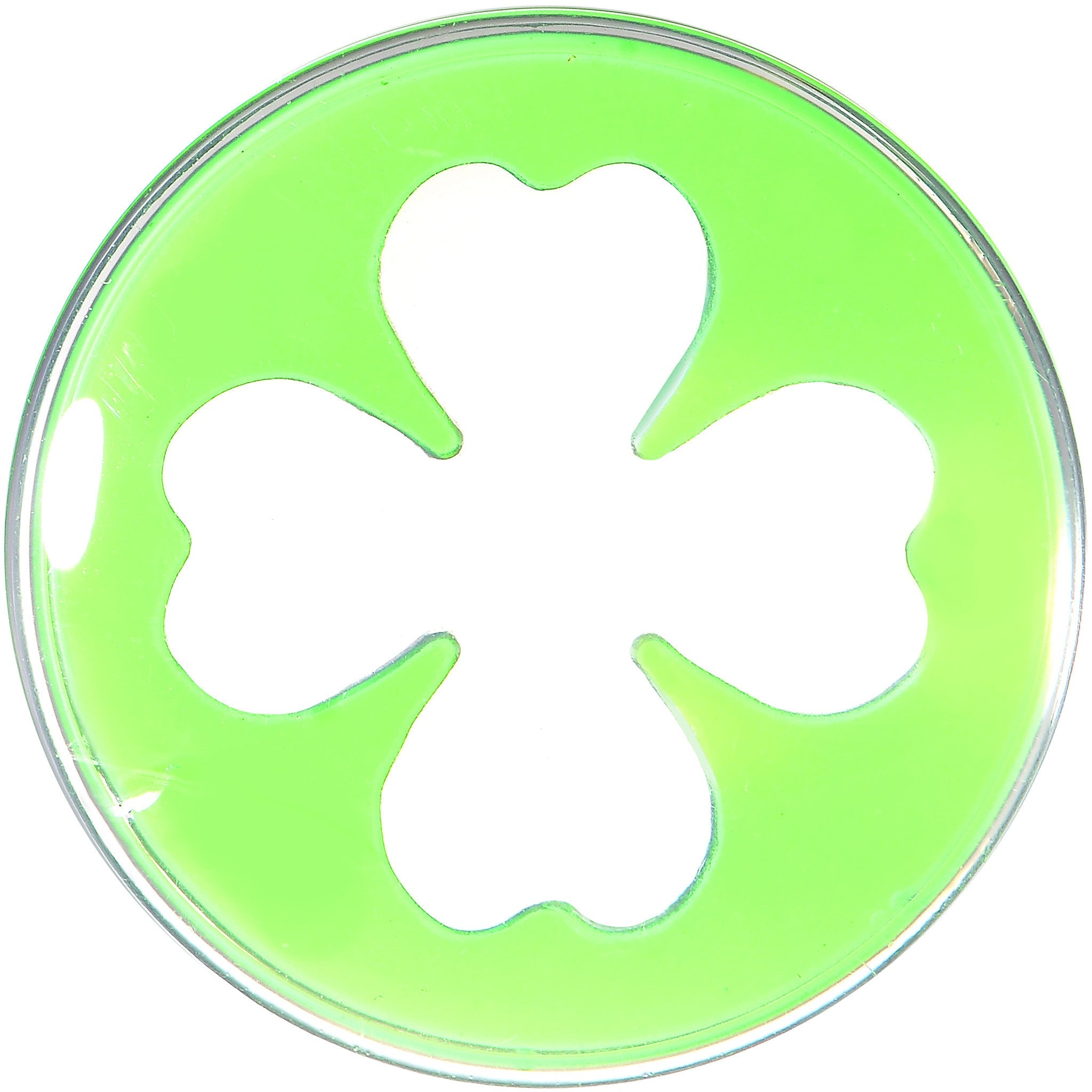 18mm Clear Green Acrylic Lucky Clover Saddle Plug