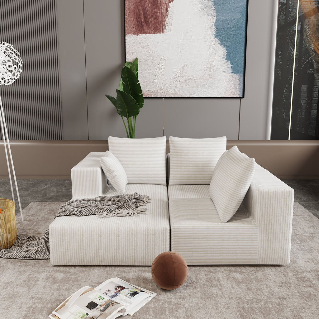 Corner combination sofa, sectional sofa ,couch sofa,sofa bed, made of high-density sponge and soft plush fabric, with multiple combinations available(beige)