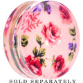 34mm Acrylic Pink Grandma's Wallpaper Flowered Saddle Plug