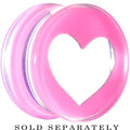18mm Clear Pink Acrylic Adoring Heart Saddle Plug