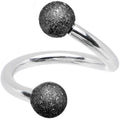 16G 5/16 Black Sandblasted Steel Spiral Barbell 3mm Ball