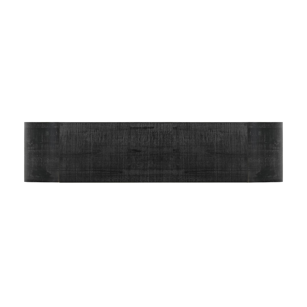 Mirod 52' Wood Console Table with Curved Edge, Natural Texture, Perfect for Entryways and Living Rooms