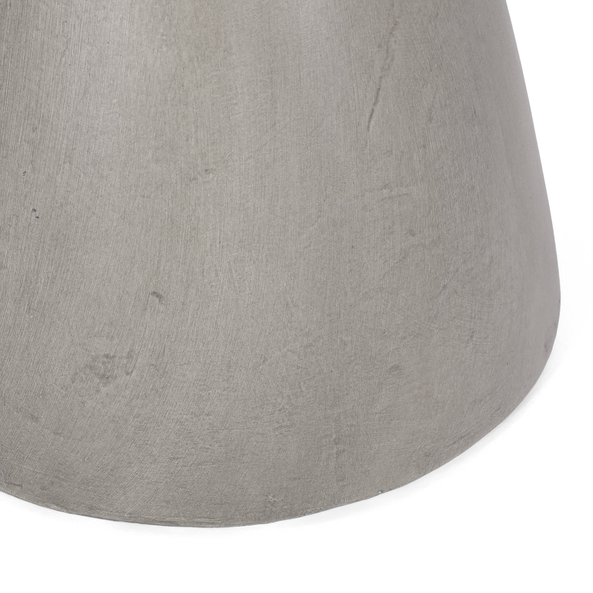 Modern Outdoor Lightweight Concrete Side Table with Hourglass Design in Natural Magnesium Oxide, 18x18x20.25 inches