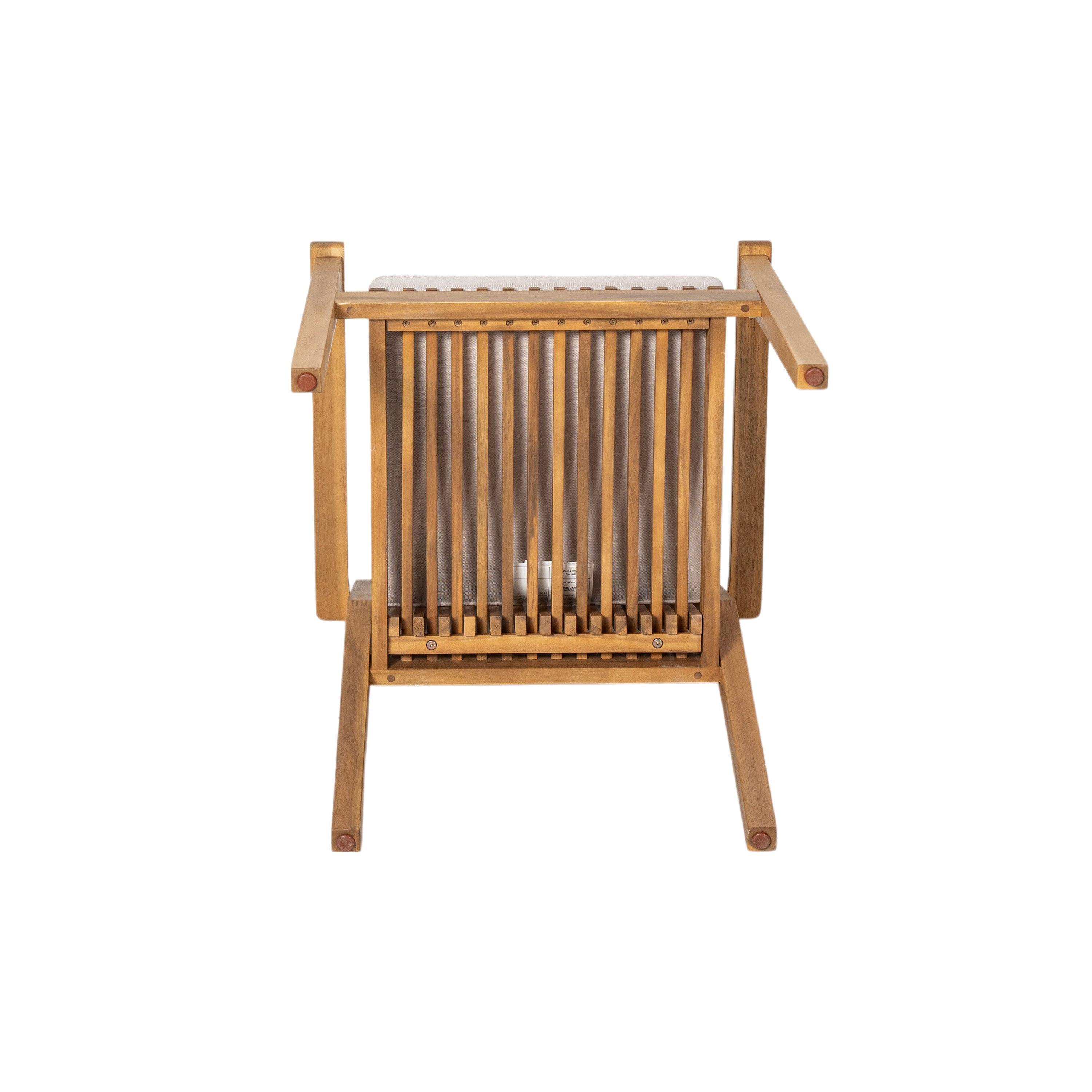 Durable 5 - Piece Patio Furniture Set Acacia Wood Table and 4 Heavy-Duty Cushioned Chairs, Natural