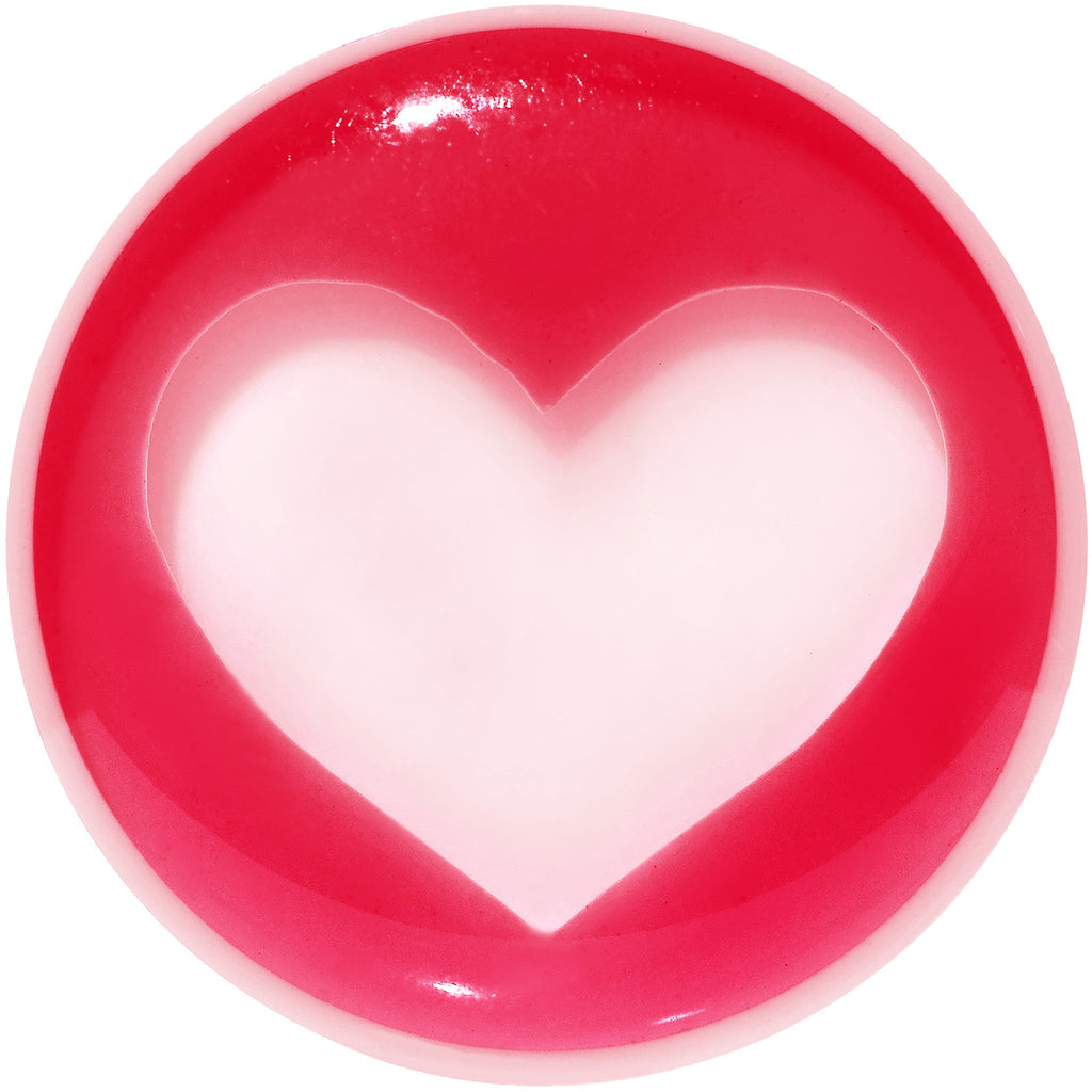 5/8 White Red Acrylic Adoring Heart Saddle Plug