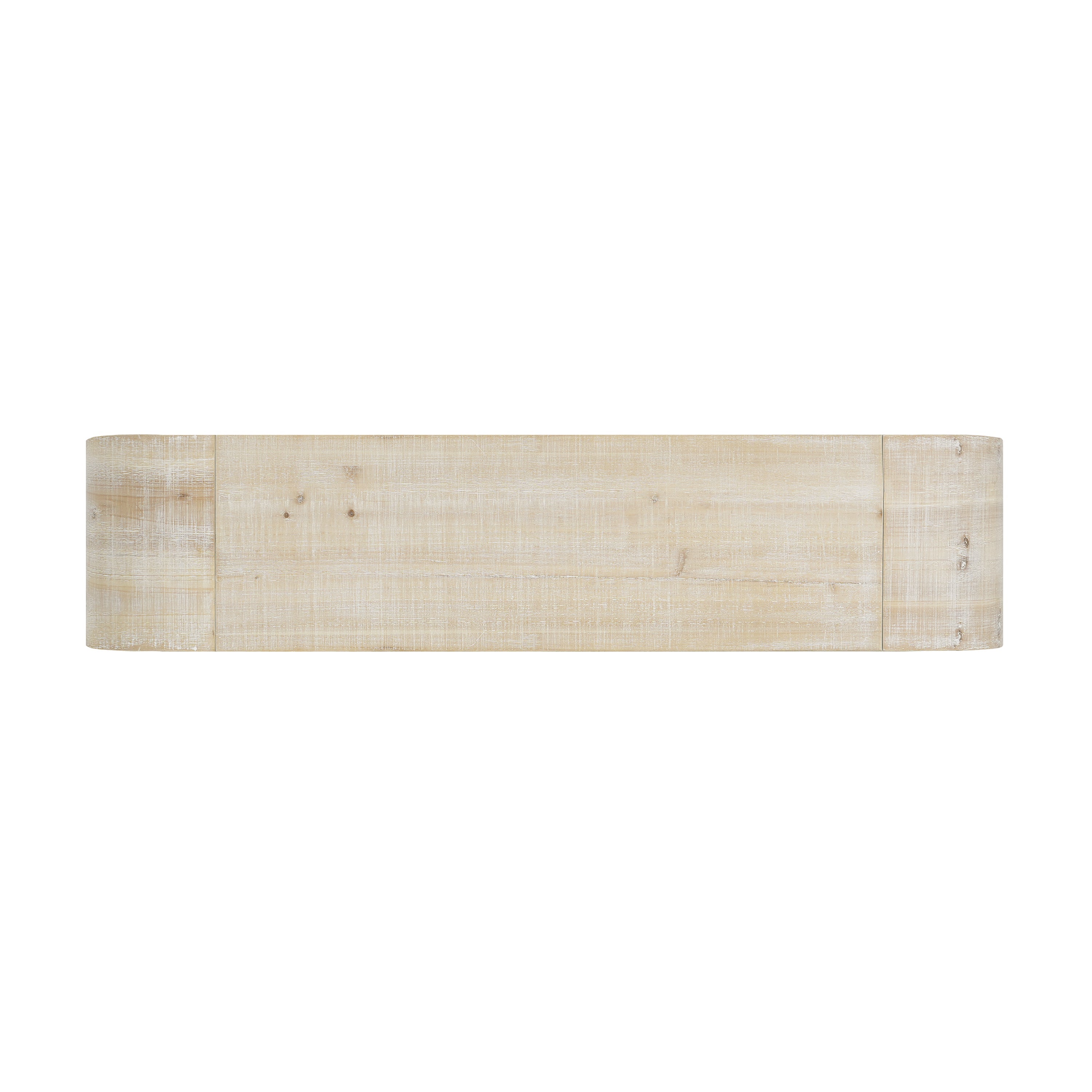 Mirod 52' Wood Console Table with Curved Edge, Natural Texture, Perfect for Entryways and Living Rooms
