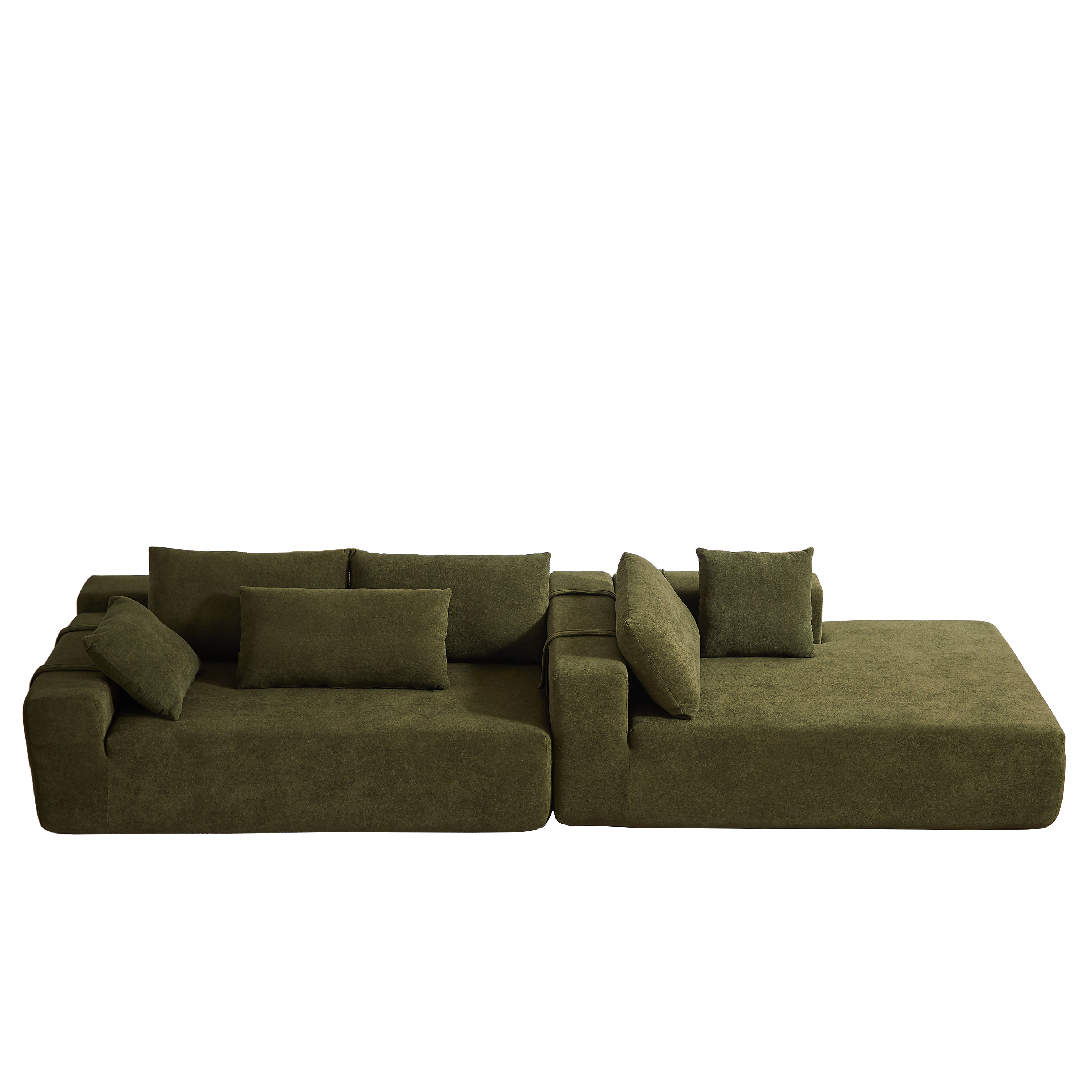 Modern Chenille Upholstered Sectional Sofa Couch Set,Modular 108' L Shaped Sectional Living Room Sofa Set With 6 Pillows,Free Combination Sofa Couch for Living Room,Bedroom(Right Chaise)