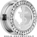 18mm Stainless Steel Clear Gem Anchor Tunnel Plug