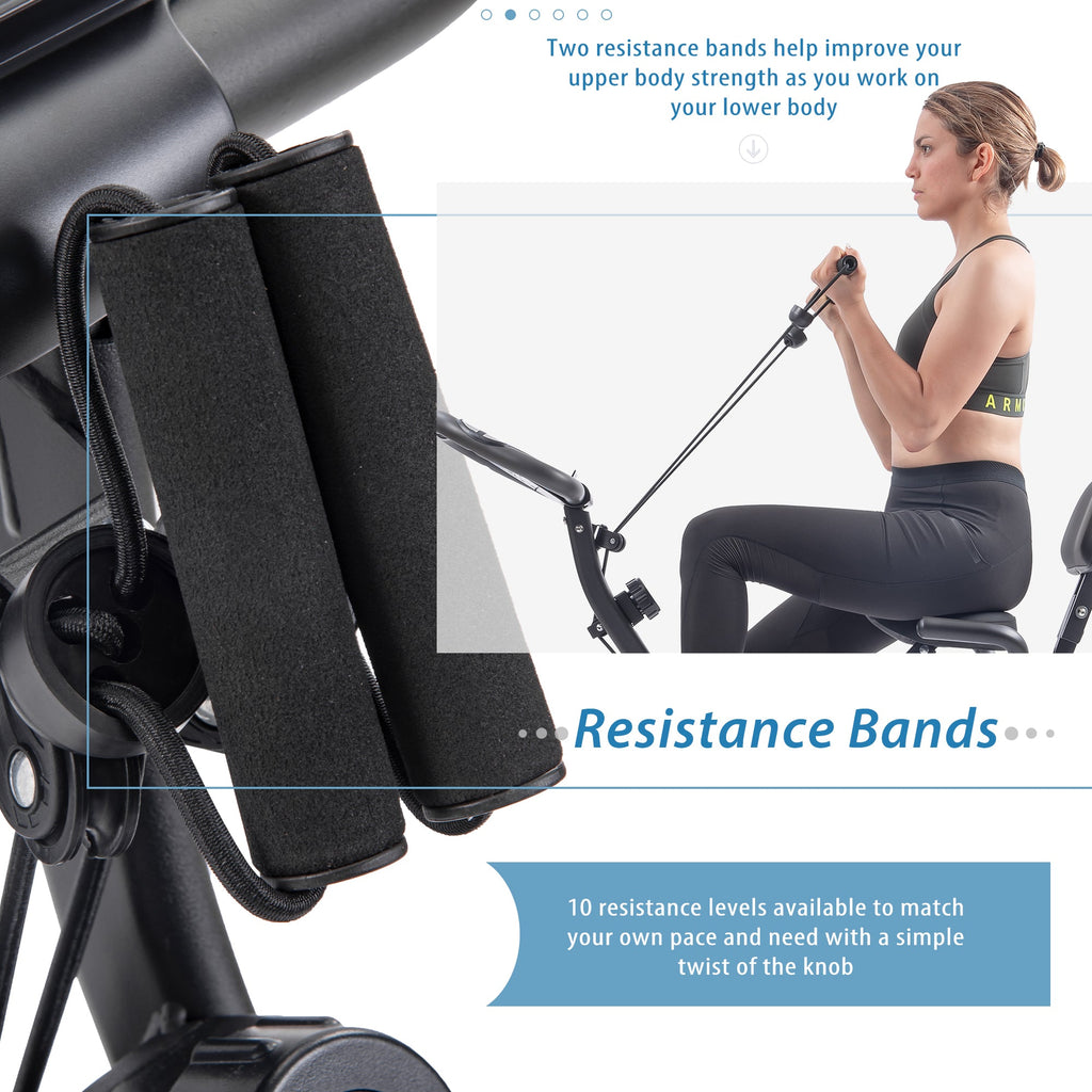 Exercise Bike,Workout Bikes for Home,Folding Stationary Bikes for Home with 16-Level Magnetic Resistance, 300LBS Capacity X-Bike Indoor Exercise Equipment with Heart Rate Sensor & LCD Monitor