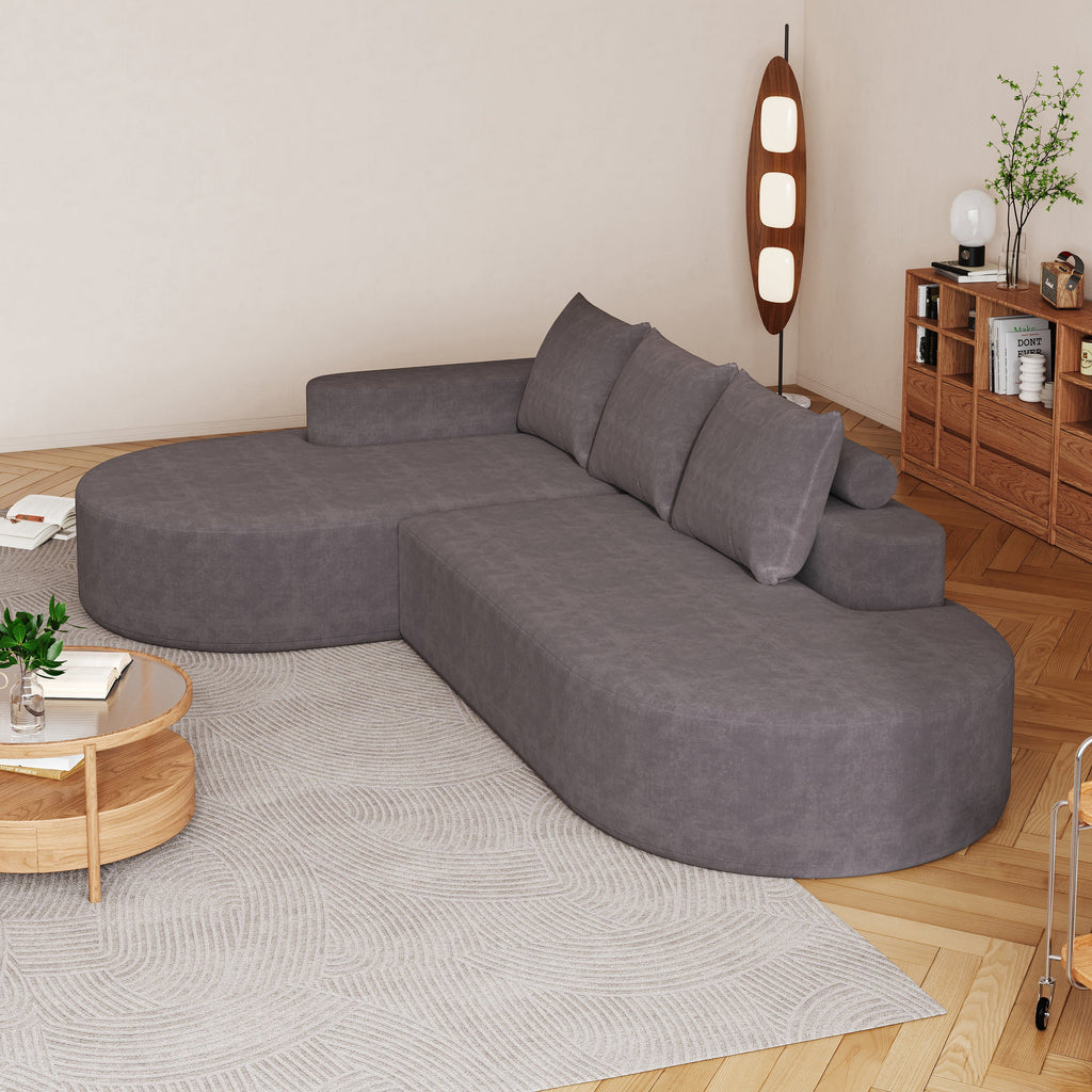 Modern Curved sofa ,Chenille Upholstered Sectional Sofa Couch Set,Modular 108.5' L Shaped Sectional Living Room Sofa Set With 3 Pillows,Free Combination Sofa Couch for Living Room,Bedroom
