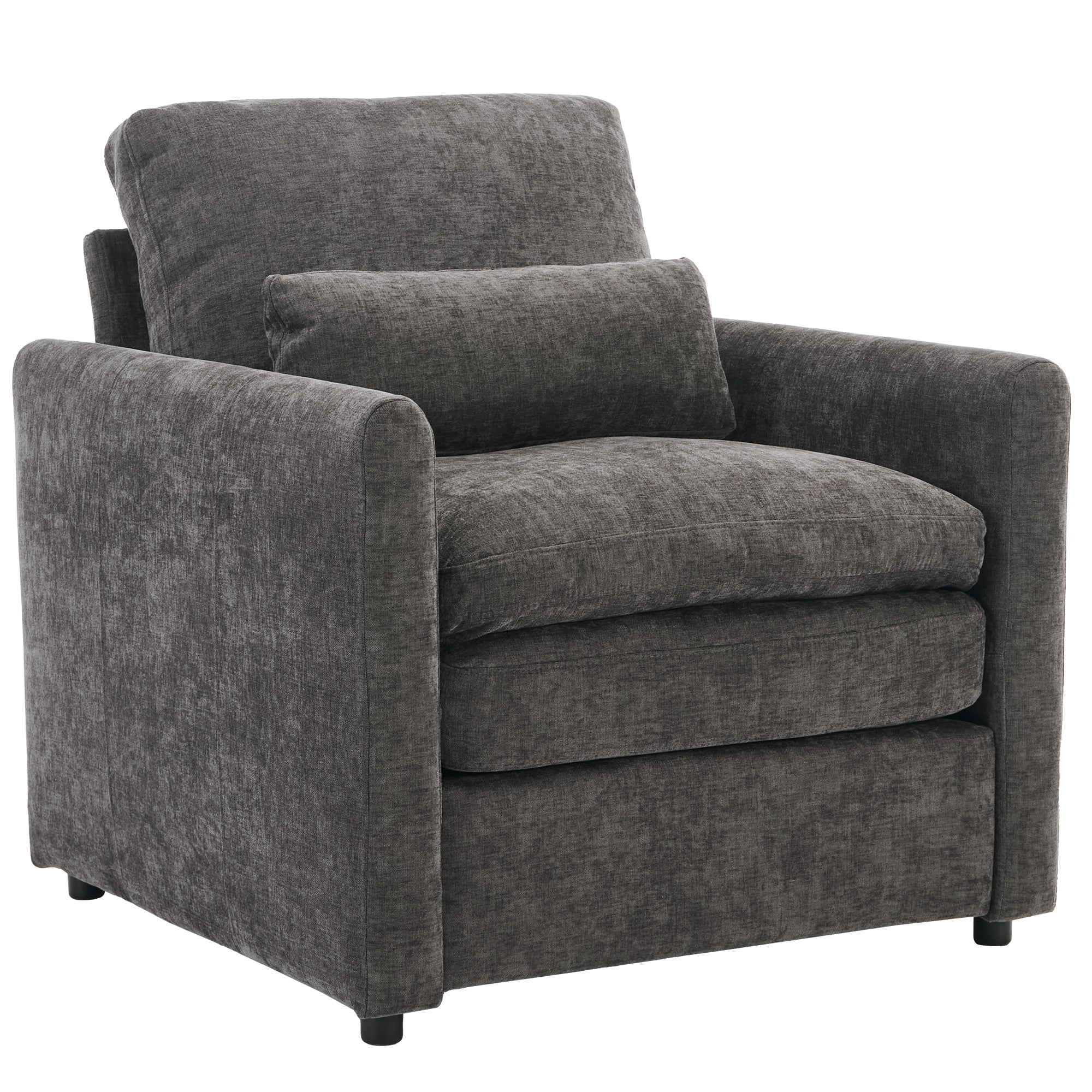 31.9' Cozy Upholstered Armchair Oversized Comfy Cloud Sofa Double Cushion Single Sofa Plush Cushion Armchair for Living Room, Grey