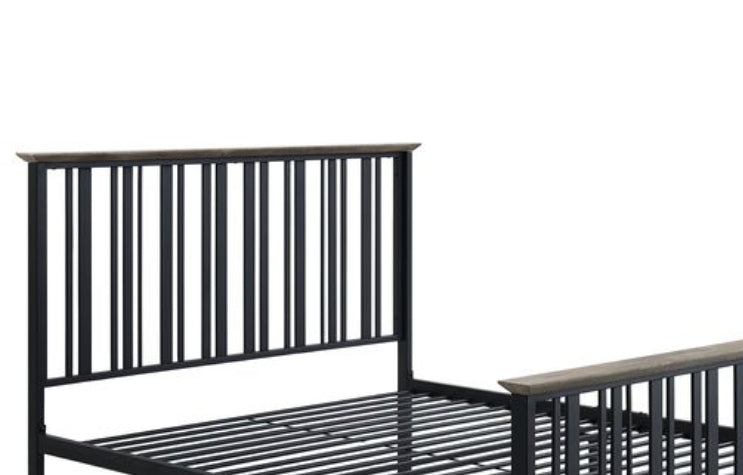 Zudora  Antique Oak & Black Finish Full Bed