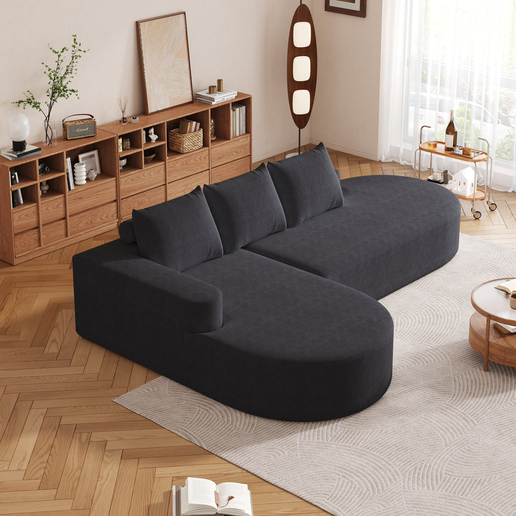 Modern Curved sofa ,Chenille Upholstered Sectional Sofa Couch Set,Modular 108.5' L Shaped Sectional Living Room Sofa Set With 3 Pillows,Free Combination Sofa Couch for Living Room,Bedroom