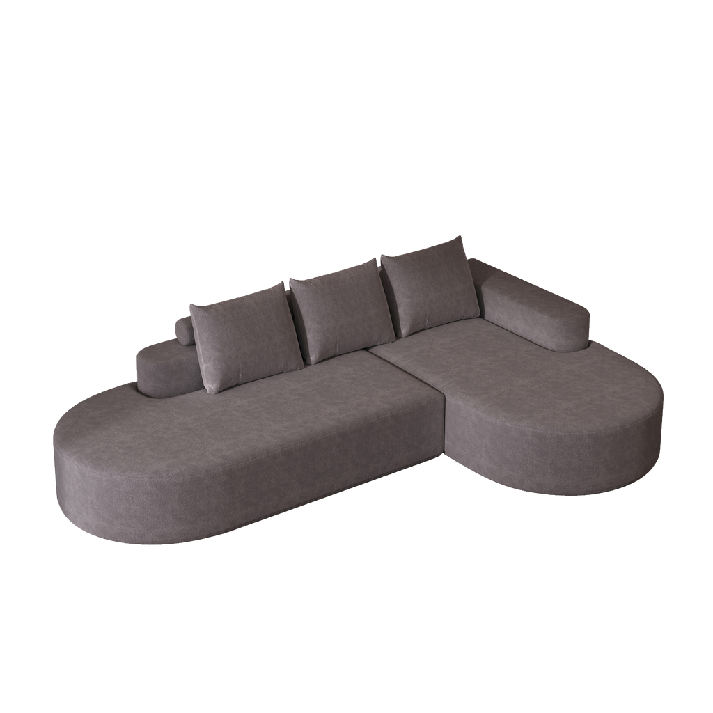 Modern Curved sofa ,Chenille Upholstered Sectional Sofa Couch Set,Modular 108.5' L Shaped Sectional Living Room Sofa Set With 3 Pillows,Free Combination Sofa Couch for Living Room,Bedroom