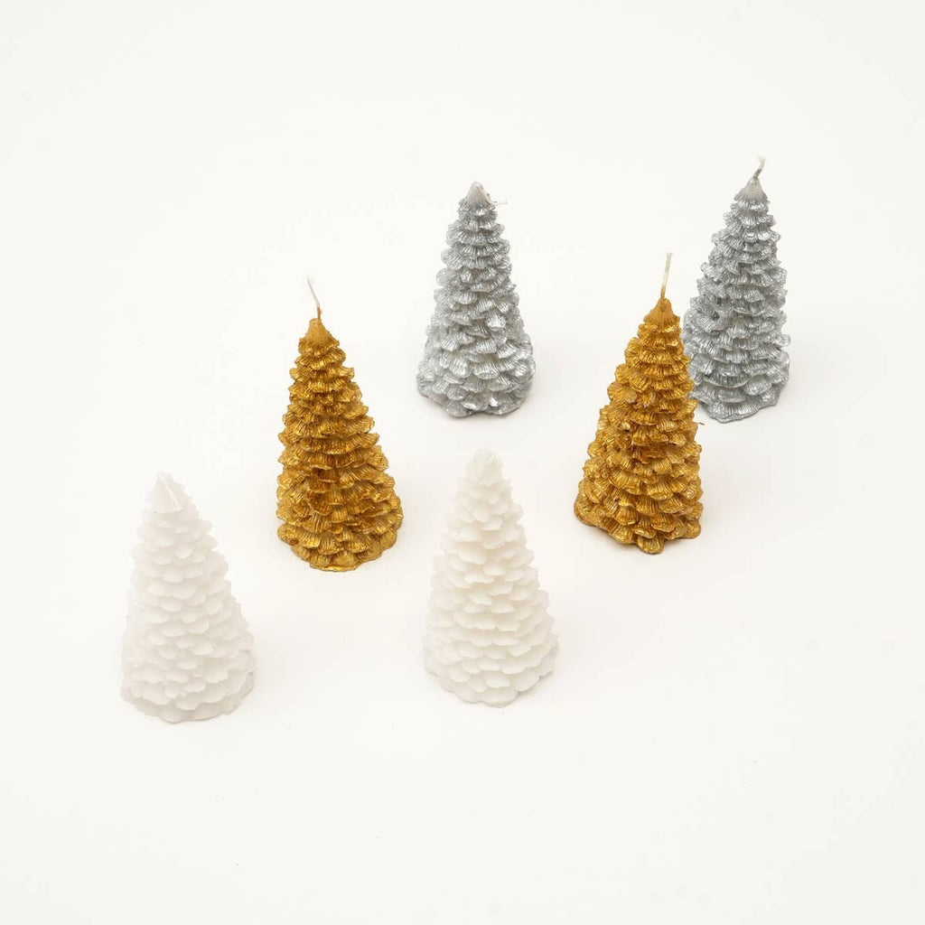 Holiday Luster Candle Box (Green, Red & White) - 6 Pcs