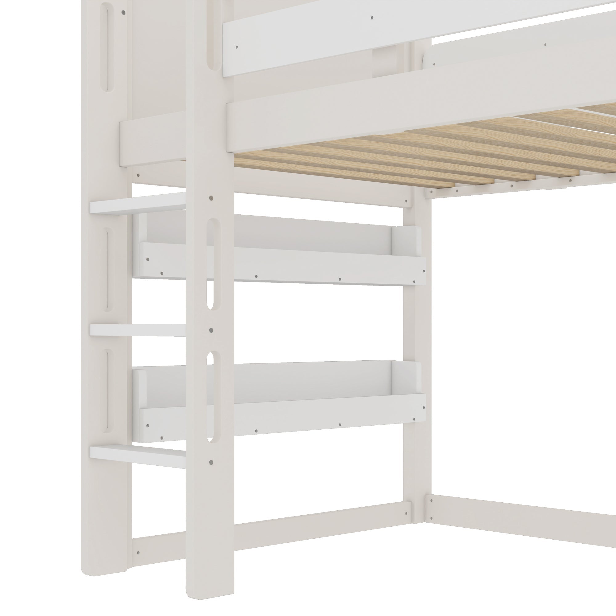 Twin Size Loft Bed with Bookshelf Playful Design for Kids House-Shaped Structure with Slide High-Quality Safety Rails,Beige