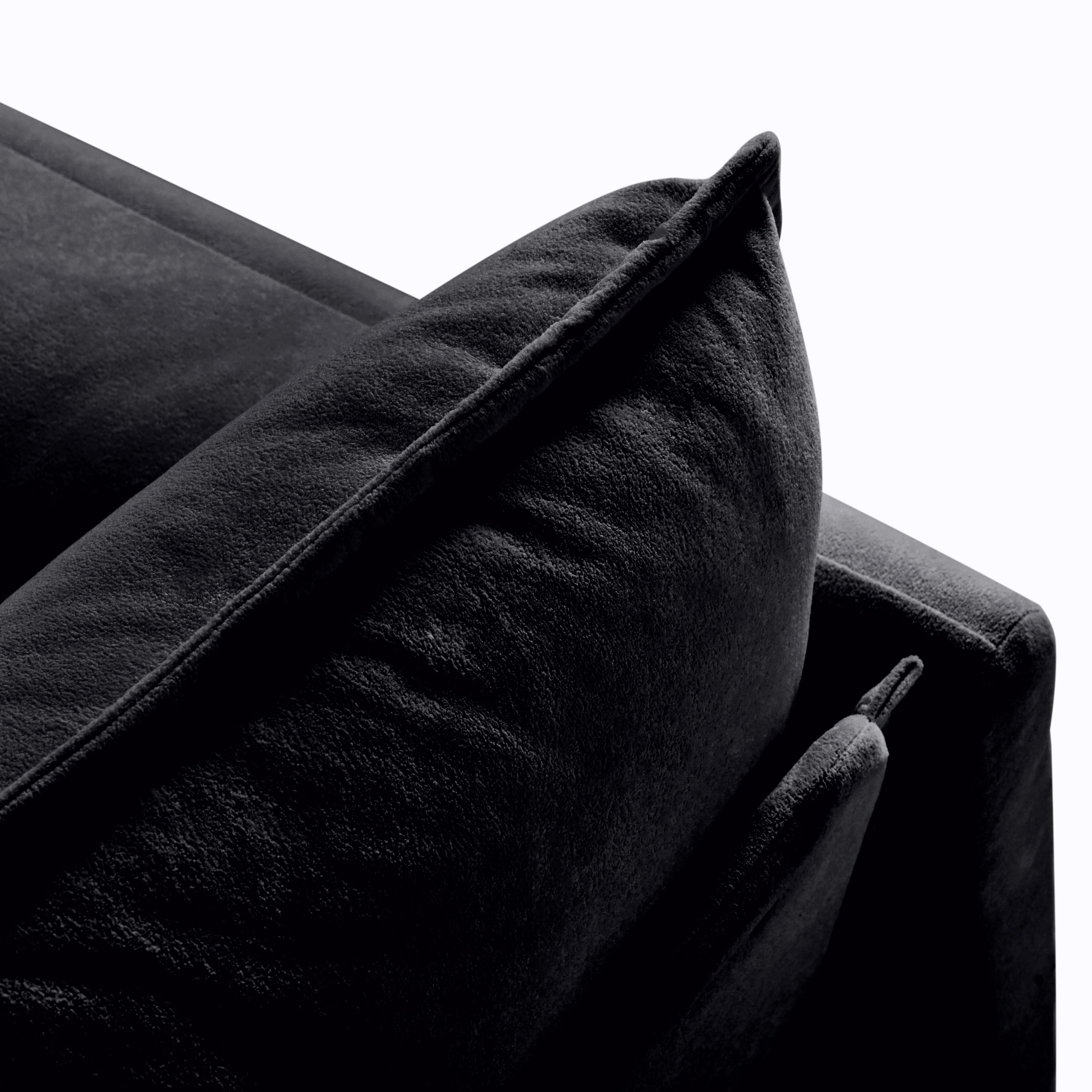 Modular Sectional Sofa, Oversized Deep Seat U Shaped Couch Set for Living Room, 4-Seater Comfy Cloud Couches with Two Movable Ottomans, DIY Combination, Chenille,Black