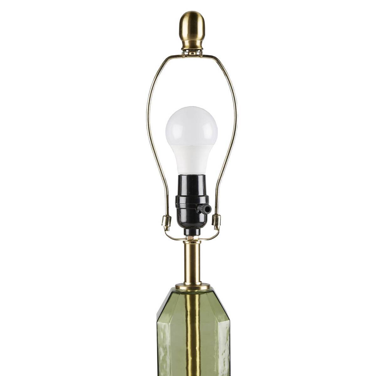 Faceted Green Glass Table Lamp Green See below