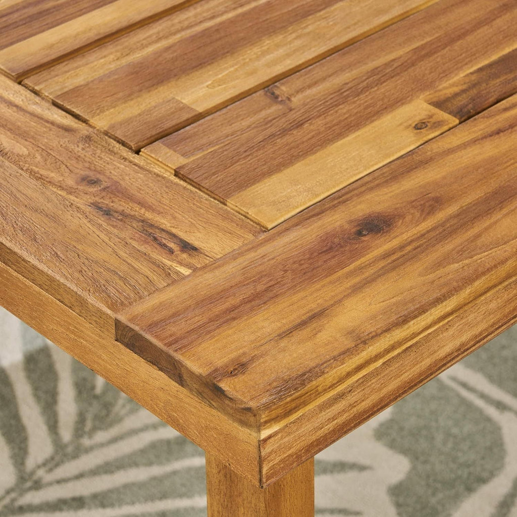 Outdoor Acacia Wood Dining Set, Sandblast Natural Finish