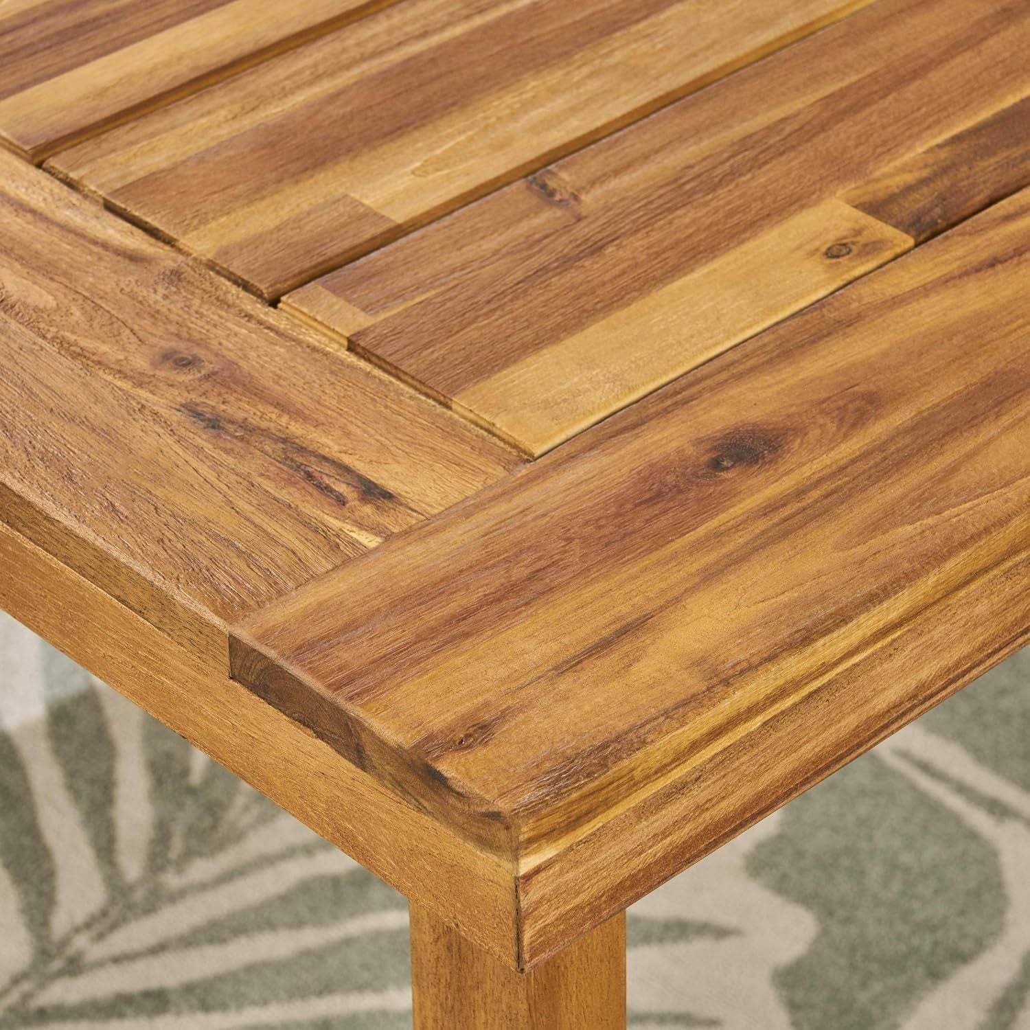 Outdoor Acacia Wood Dining Set, Sandblast Natural Finish
