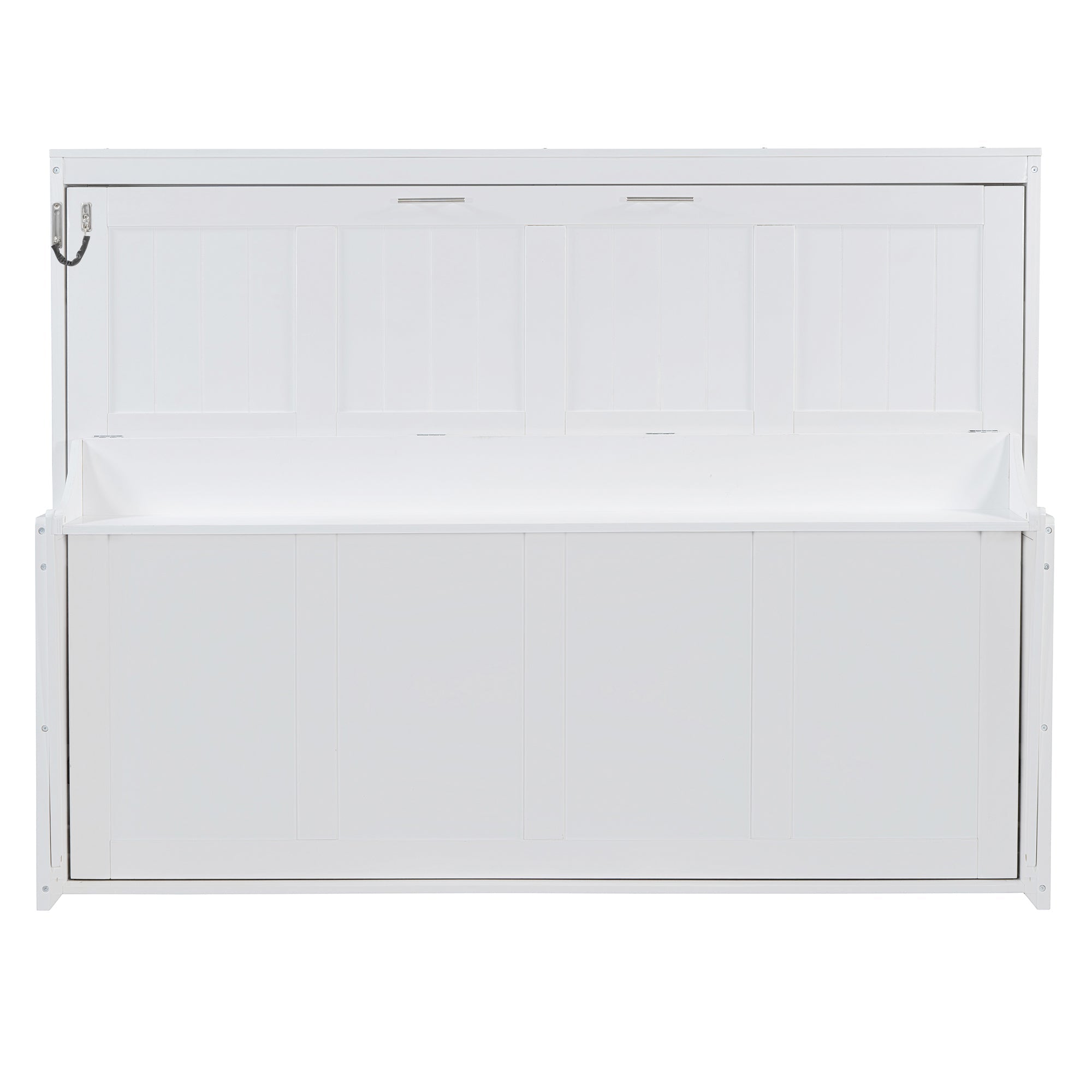 Queen Size Murphy Bed with Hydraulic Lift & Desk Design, White(OLD SKU: N820S00033K)