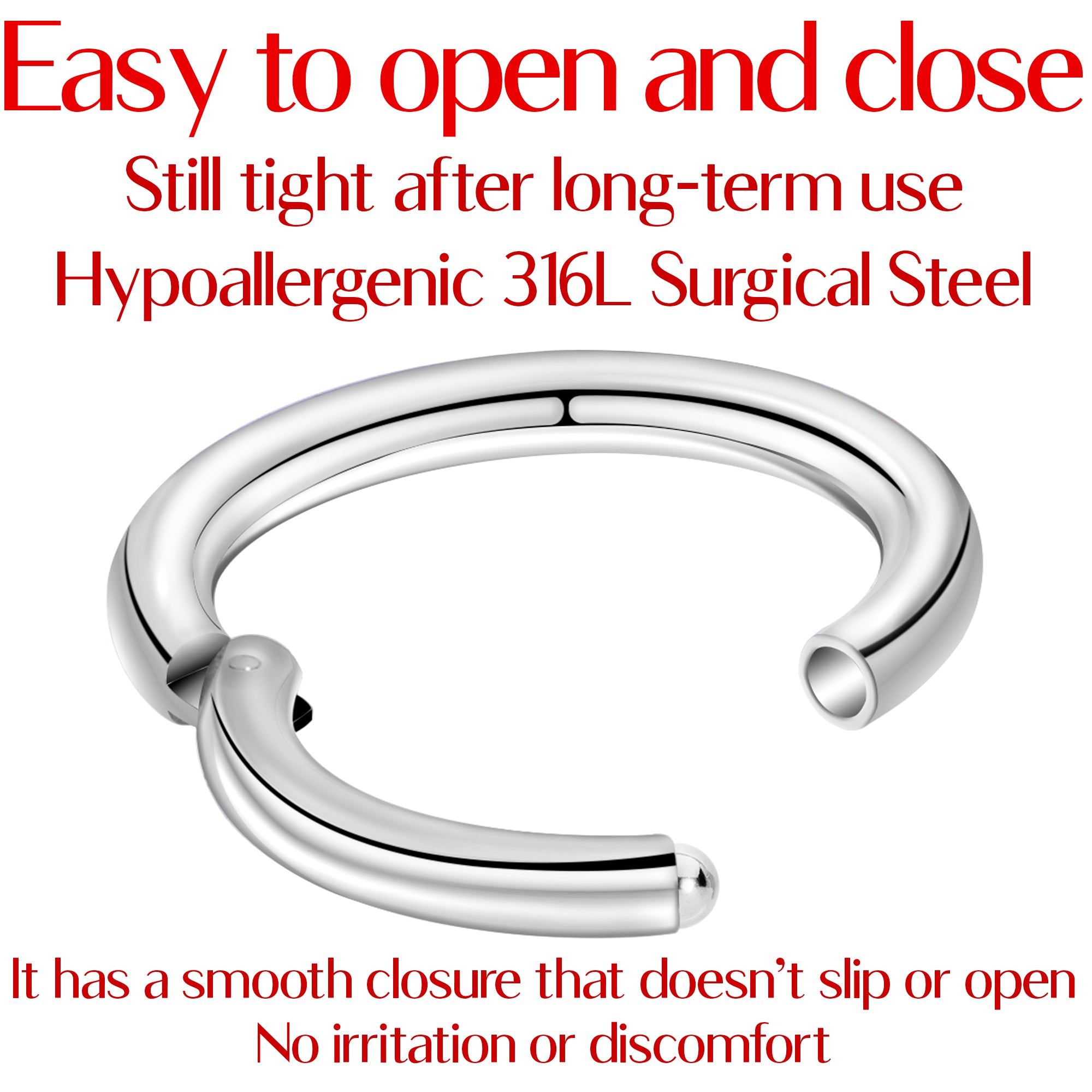 16G 3/8 Stainless Steel Hinged Segment Ring