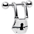 14G 7/16 Steel Barbell Padlock Dangle Cartilage Earring