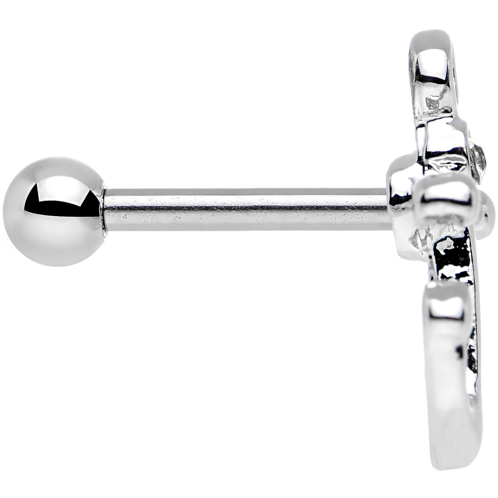 16G 1/4 Clear Gem Settle Down Anchor Cartilage Earring