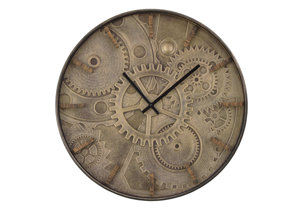 Clocks, 20' Round, Wall Clock, Brown, Transitional