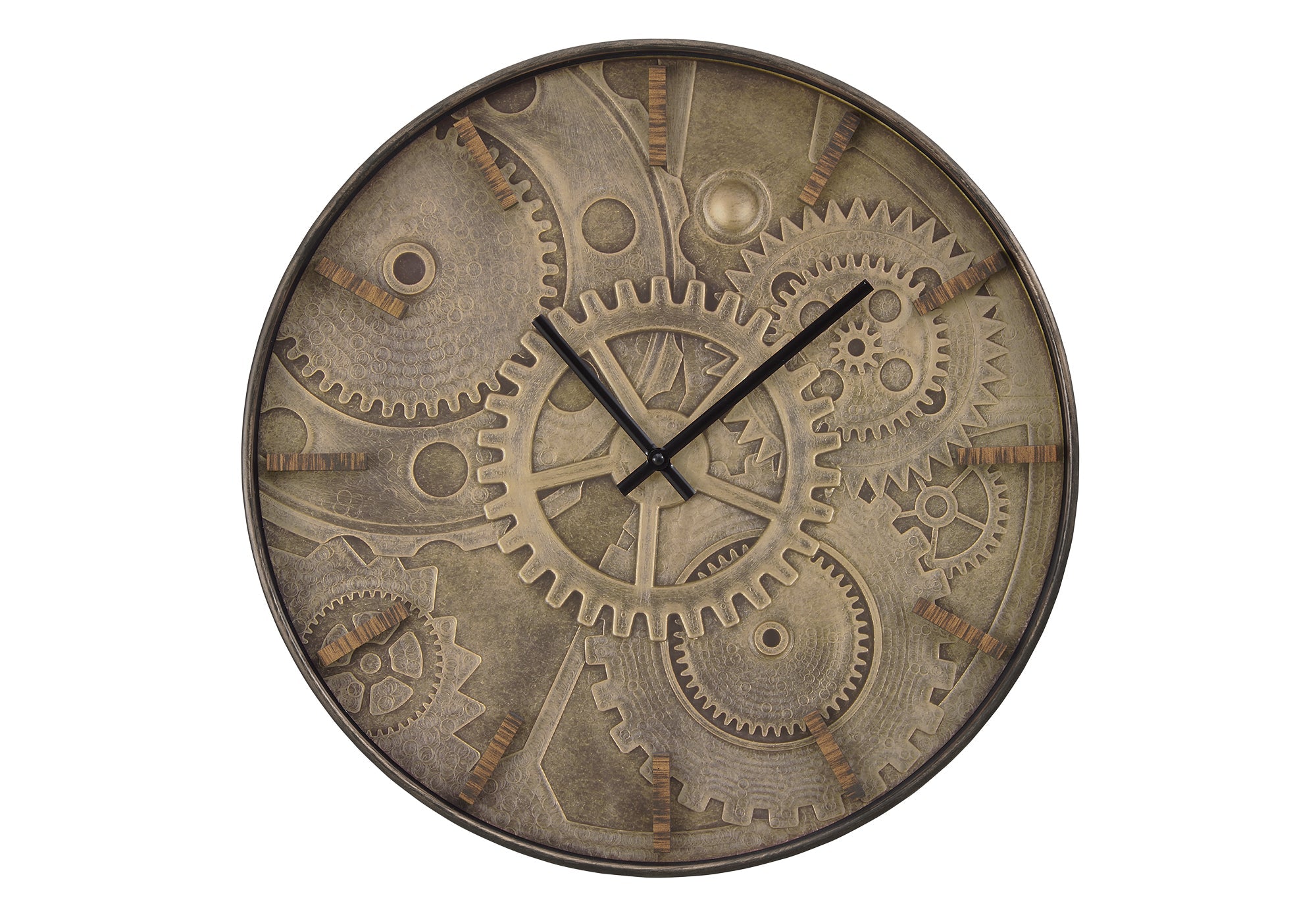 Clocks, 20' Round, Wall Clock, Brown, Transitional