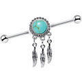 14G Faux Turquoise Southwest Dreamcatcher Industrial Barbell 38mm