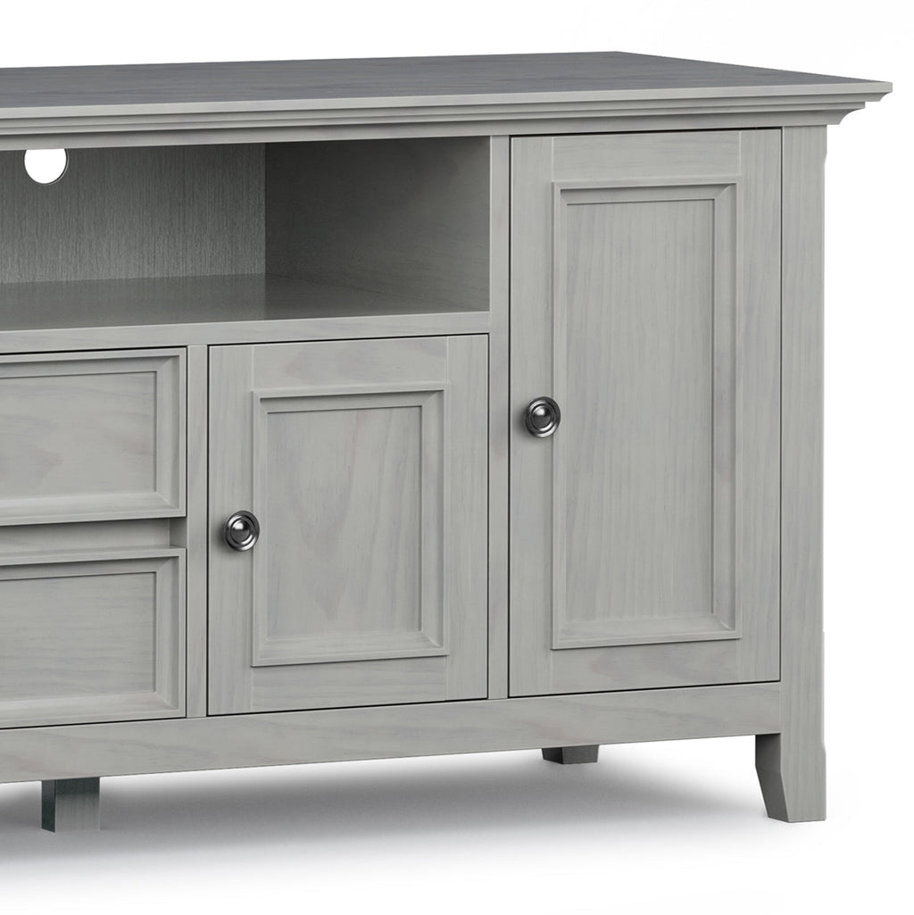 Amherst 72 inch Solid Wood TV Media Stand in Fog Grey