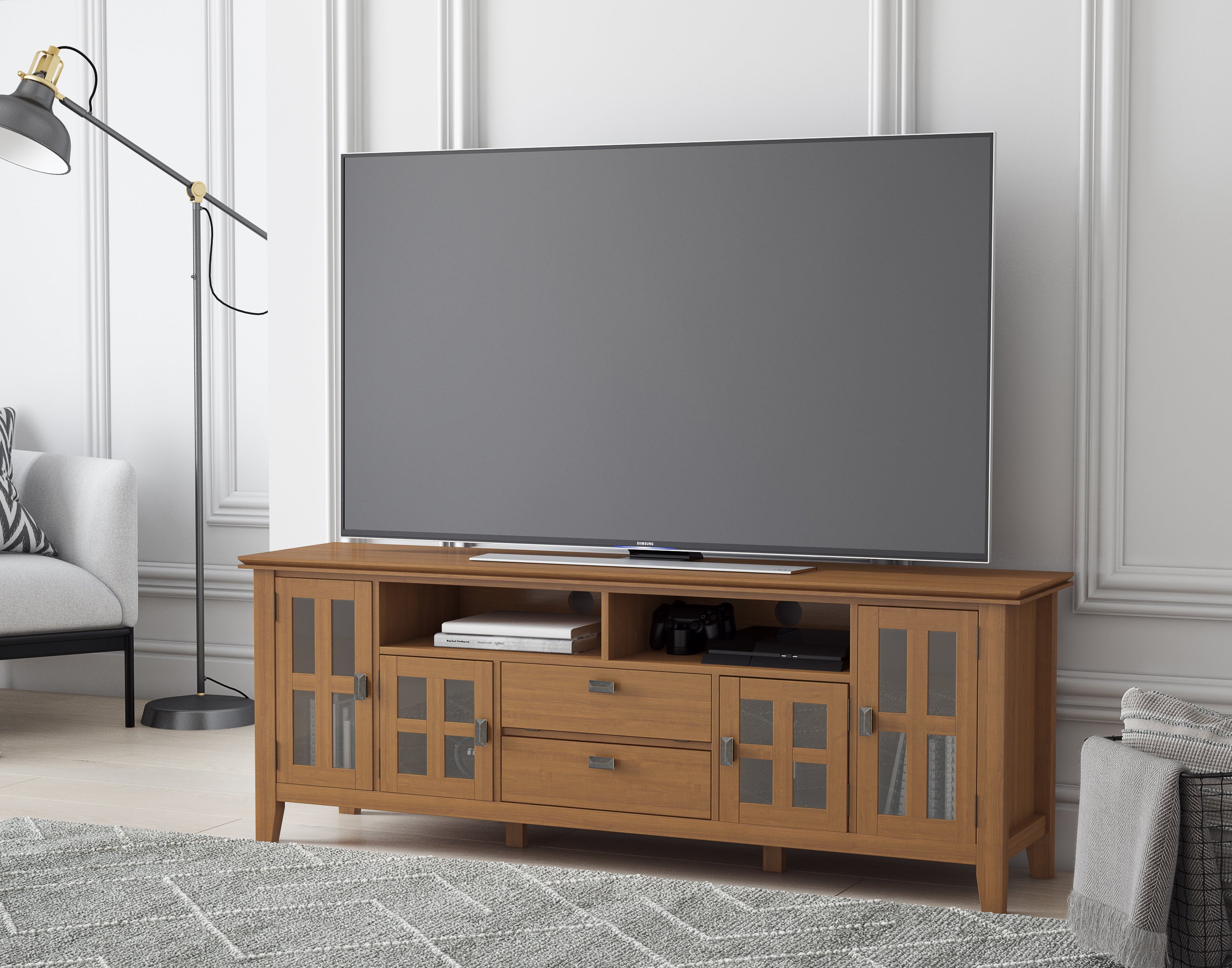 Artisan - 72' TV Media Stand - Honey Brown