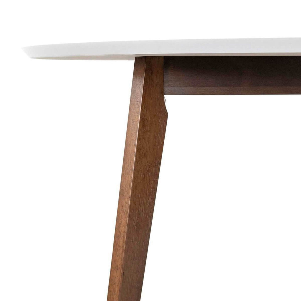 Alina Contemporary Dining Table with Smooth White Finish and Solid Wood Base 43' Diameter X 29.5' H Kitchen Dining Room Circle Dinner Pedestal Table