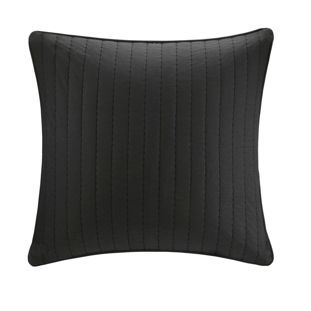 Cotton Quilted Euro Sham Black Euro Sham