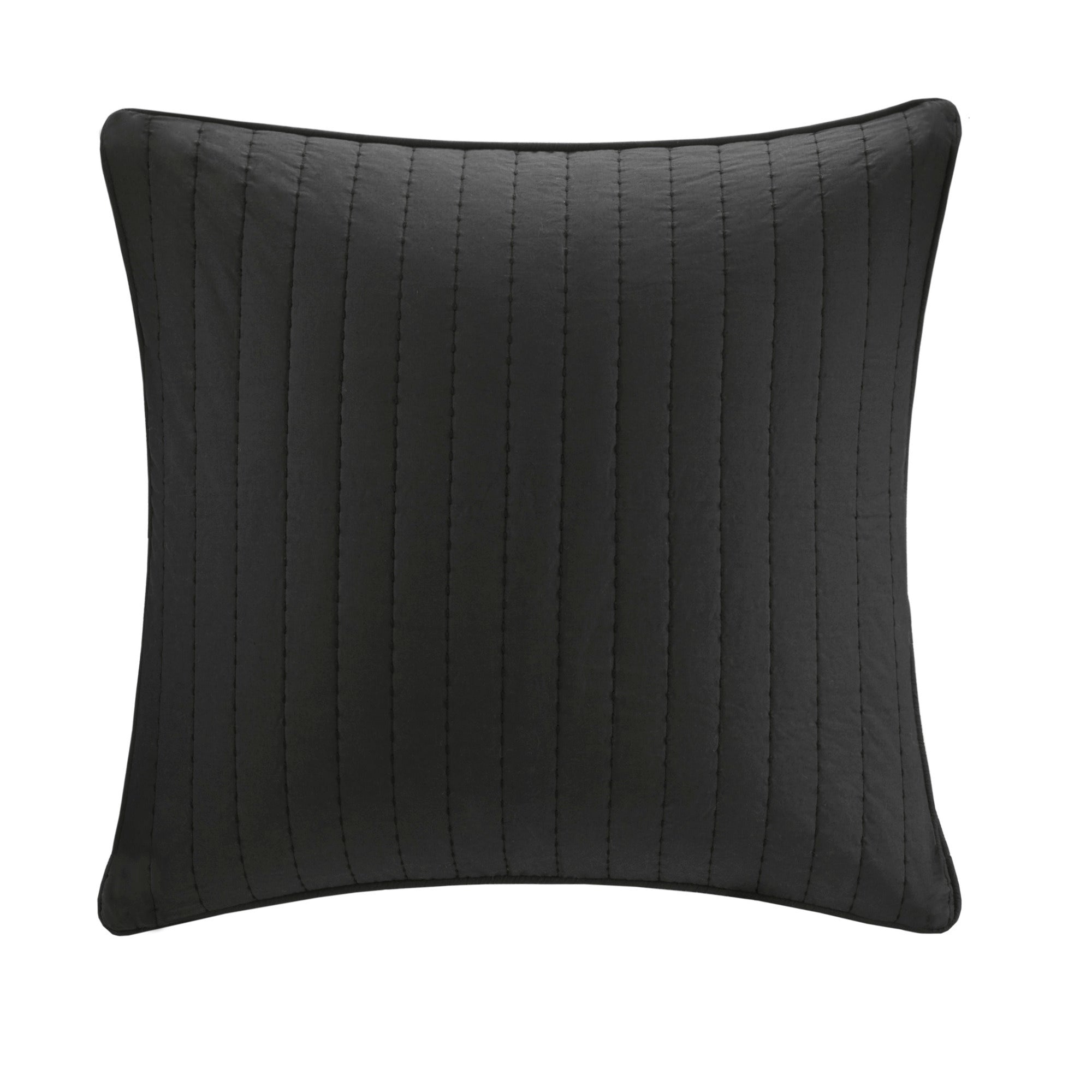 Cotton Quilted Euro Sham Black Euro Sham