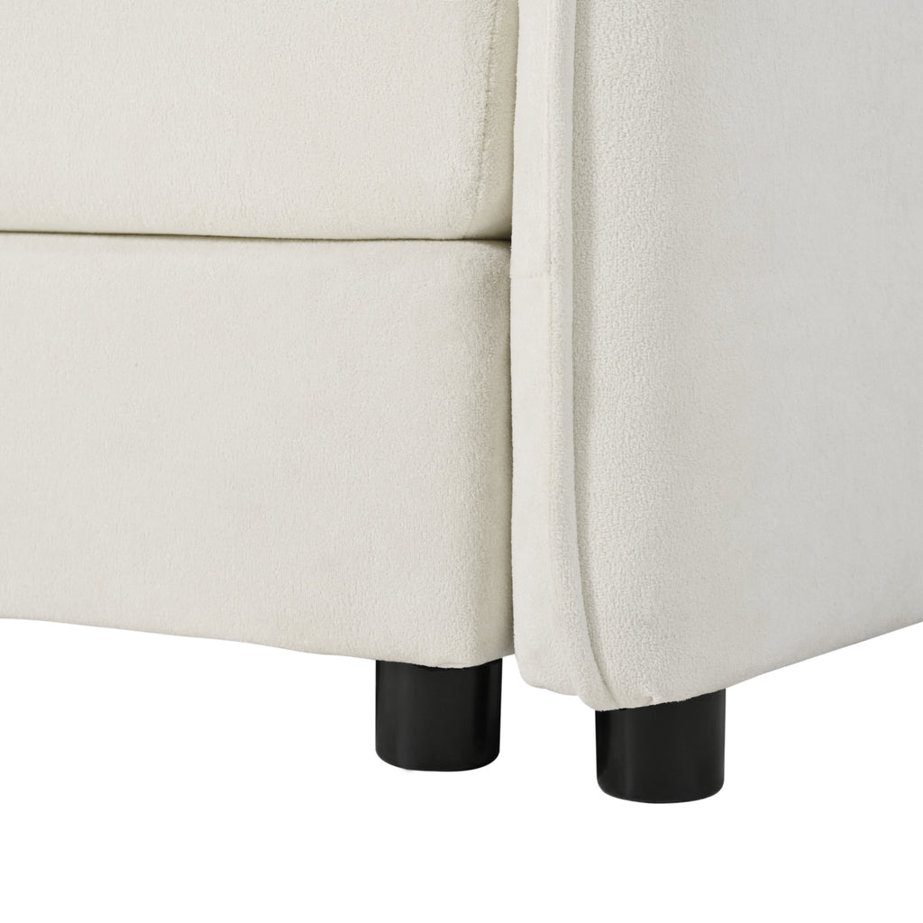 Deep Seat Sectional Cloud Sofa with 2 Ottomans & Soft Pillows, Loveseat Modular Couch for Living Room, Apartment,DIY Combination,Beige