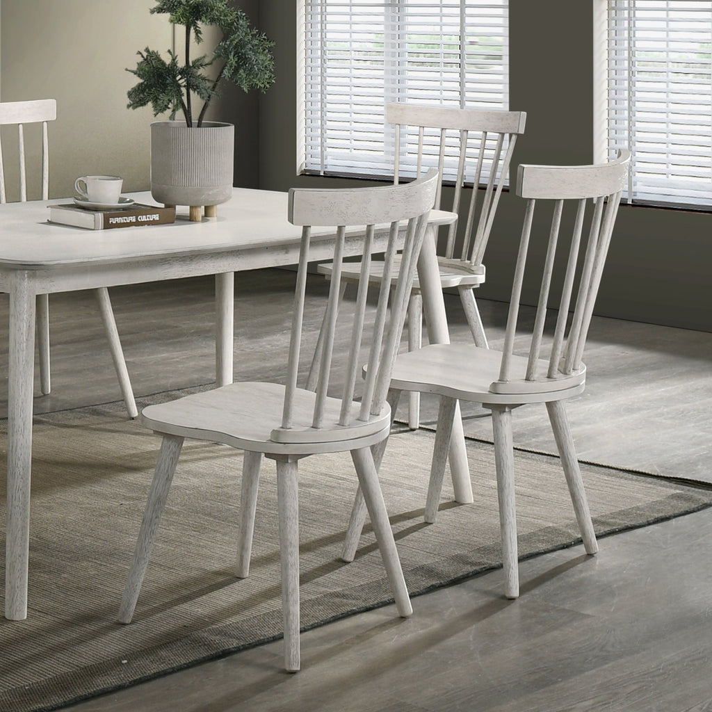 2-Piece Rustic Dining Side Chair Set, Solid Wood Frame, Farmhouse Modern Design, Easy Assembly
