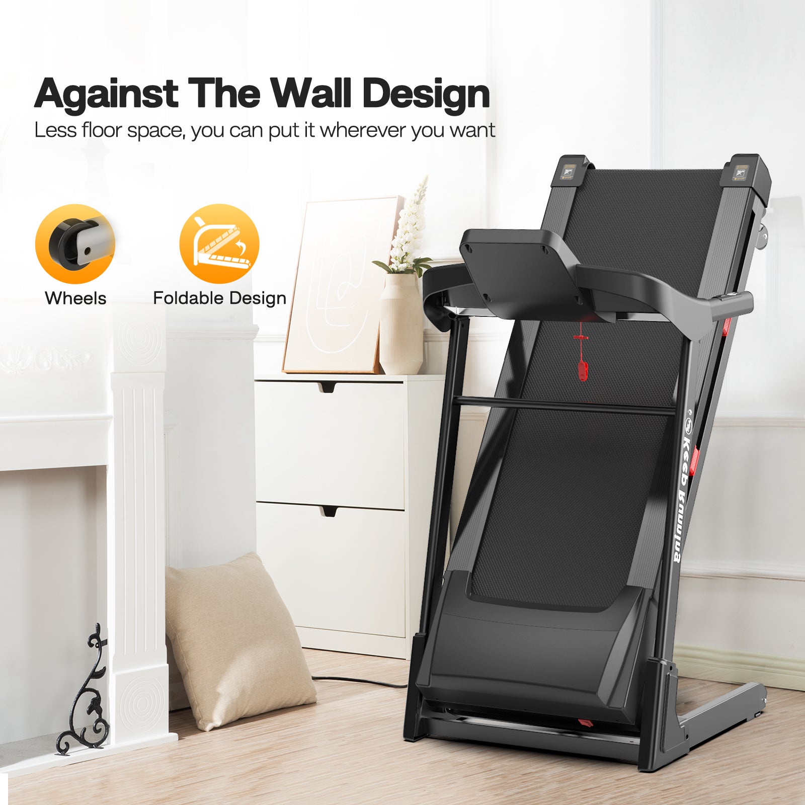 Treadmills for Home, Electric Treadmill with  Automatic Incline, Foldable 3.5HP Workout Running Machine Walking, Double Running Board Shock Absorption Pulse Sensor Bluetooth Speaker APP FITSHOW.400lbs