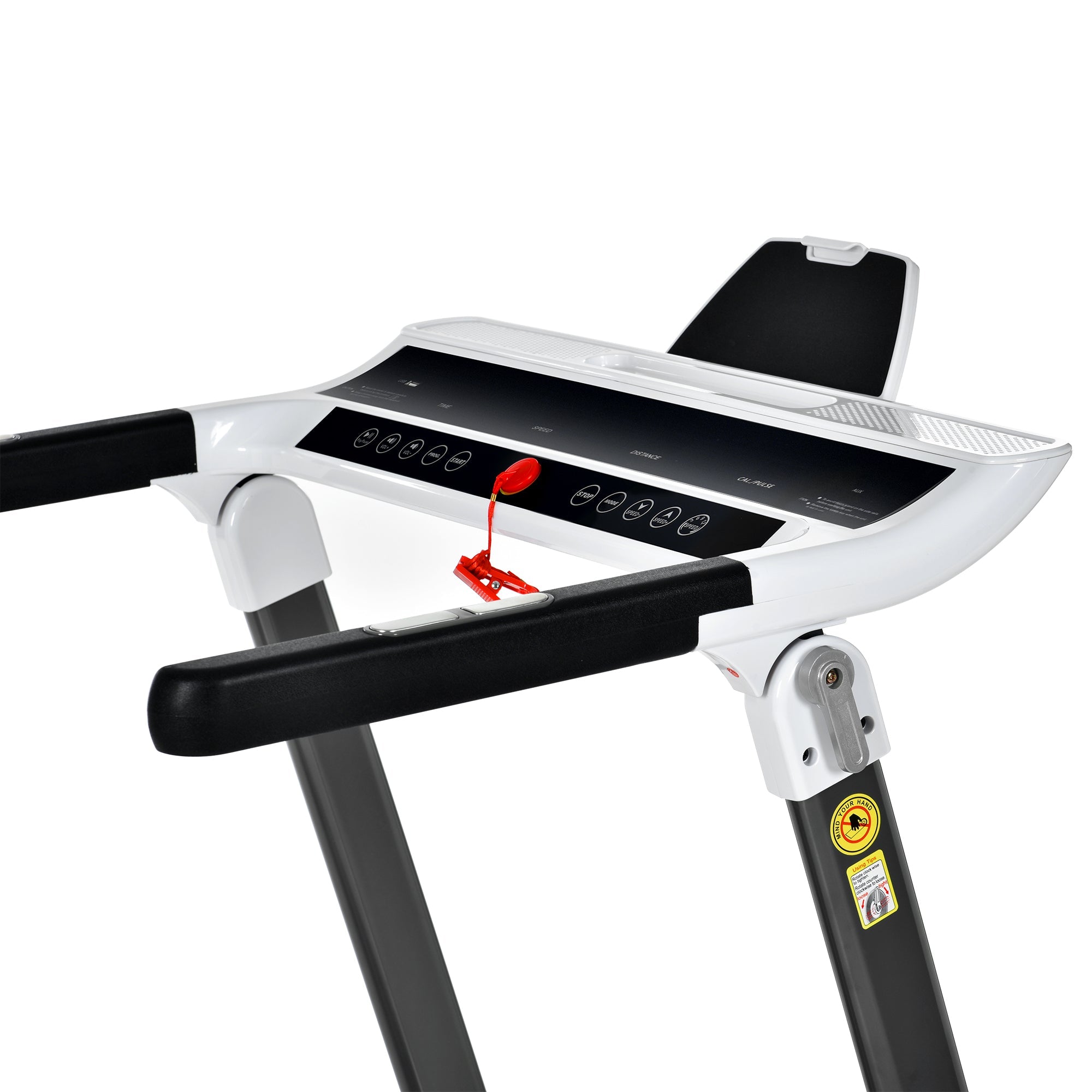FITIME Portable Compact Treadmill with Electric Motorized 3.5HP, Bluetooth Speaker, White Metal, Medium Size