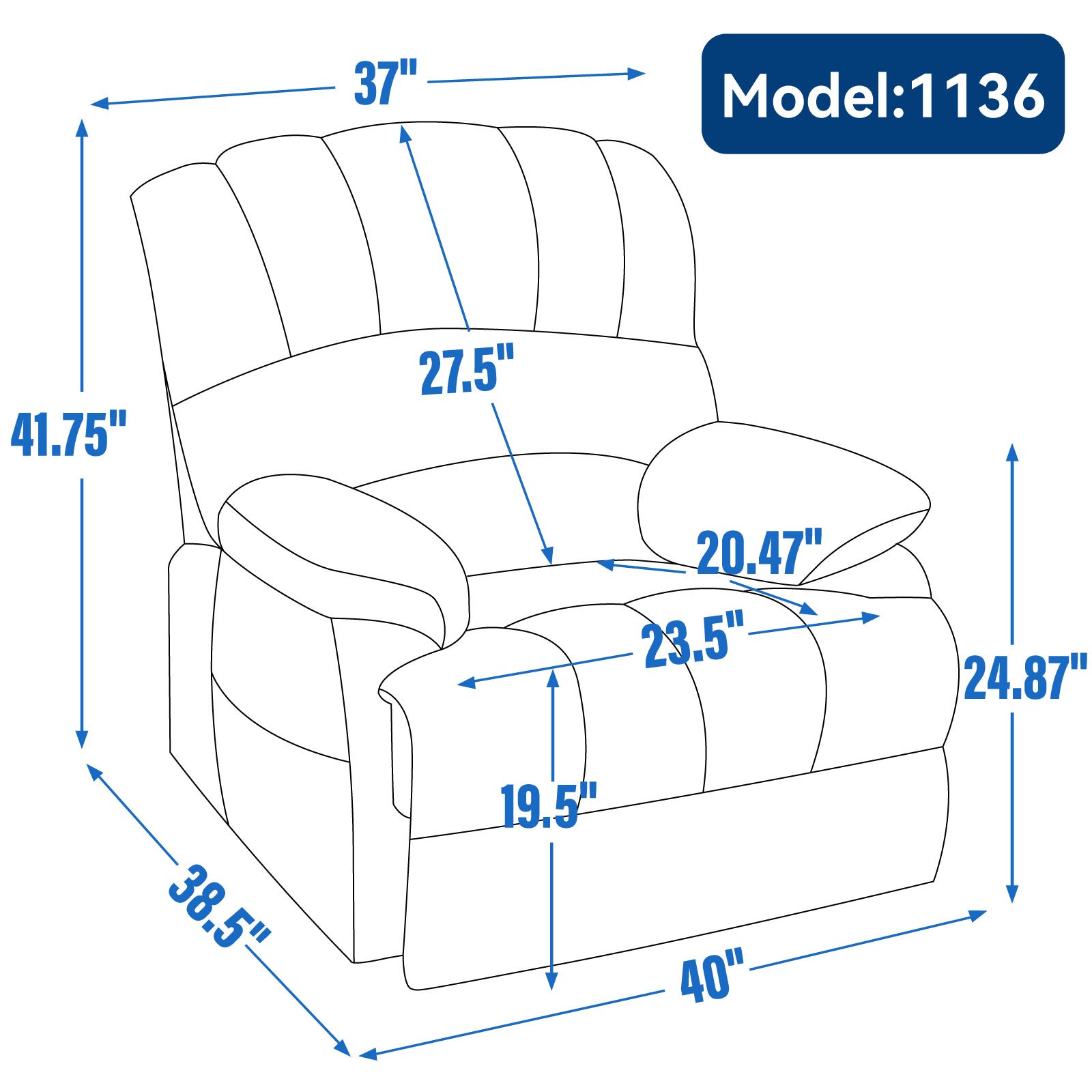 23' Seat Width and High Back Large Size Beige Chenille Power Lift Recliner Chair with 8-Point Vibration Massage and Lumbar Heating