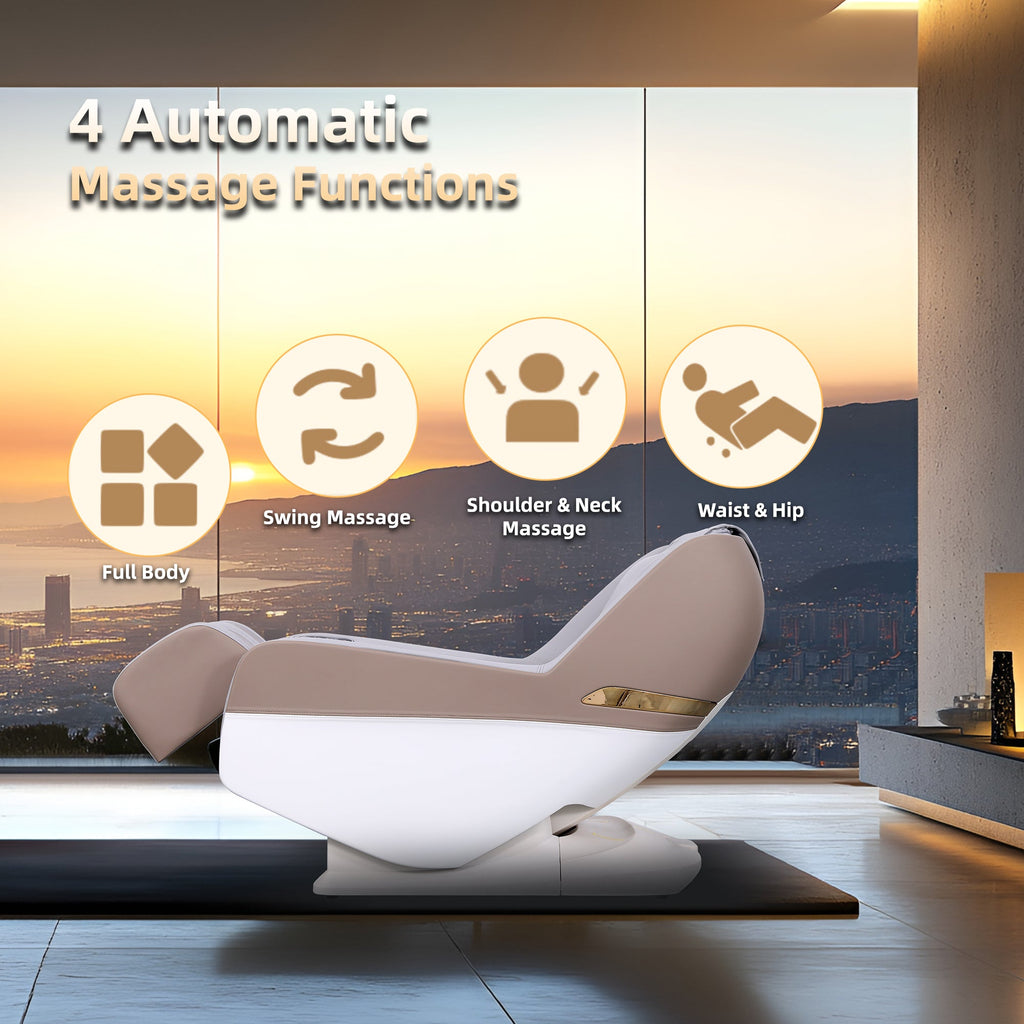 Full Body Grey Massage Chair with Auto Modes, Zero Gravity Shiatsu Massage Chair, Airbag Massage, ABS+Steel Frame, 47.6 x 24.0 x 28.5 inches