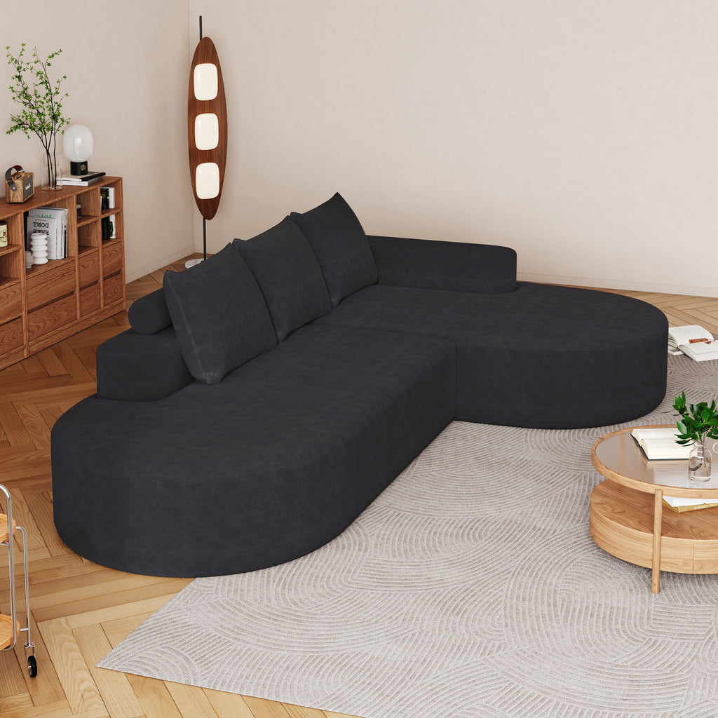 Modern Curved sofa ,Chenille Upholstered Sectional Sofa Couch Set,Modular 108.5' L Shaped Sectional Living Room Sofa Set With 3 Pillows,Free Combination Sofa Couch for Living Room,Bedroom