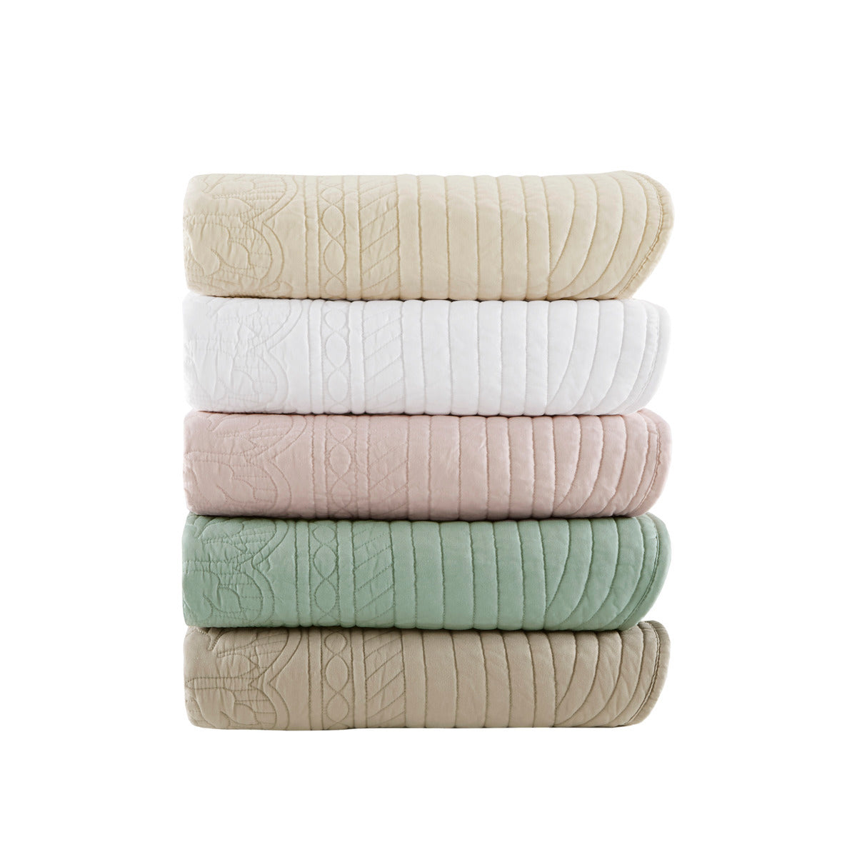 Oversized Quilted Throw with Scalloped Edges White 60x72'