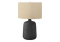 Lighting, 24'h, Table Lamp, Black Ceramic, Beige Shade, Contemporary