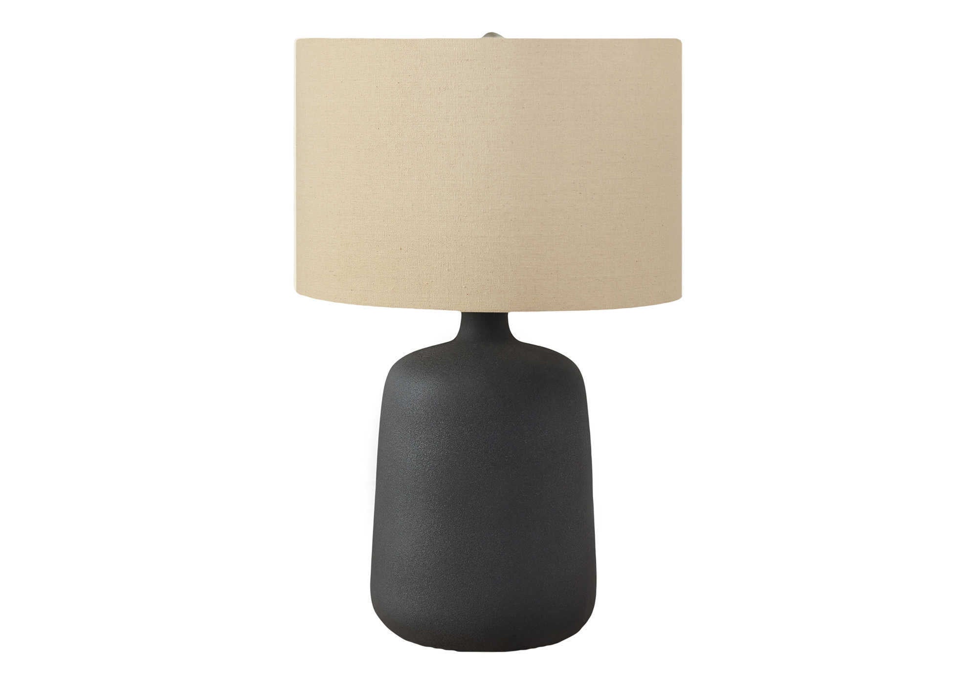 Lighting, 24'h, Table Lamp, Black Ceramic, Beige Shade, Contemporary